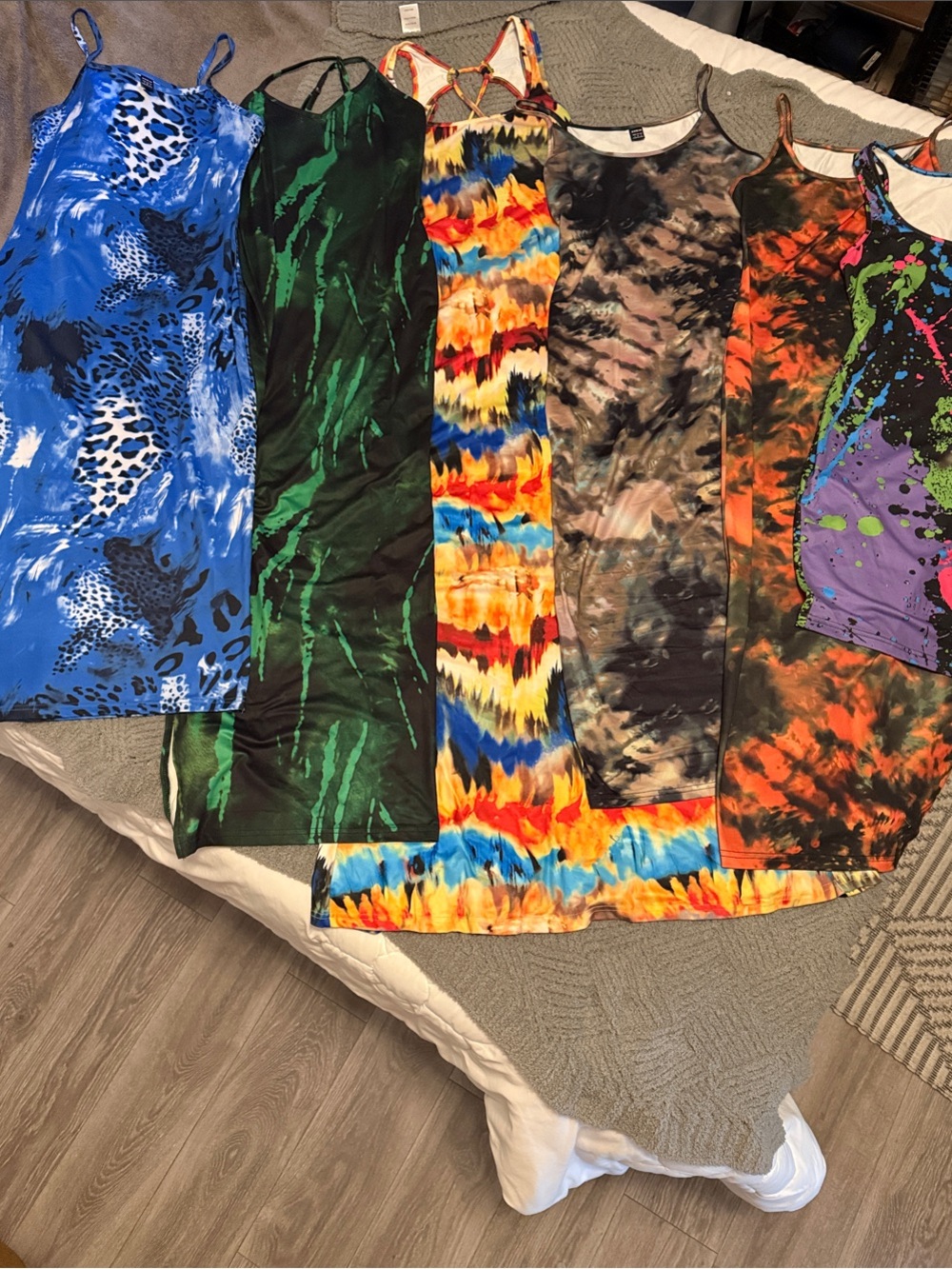 SHEIN Multi-Color Tie-Dye & Print Maxi and One Mini  Skirts Assortment
